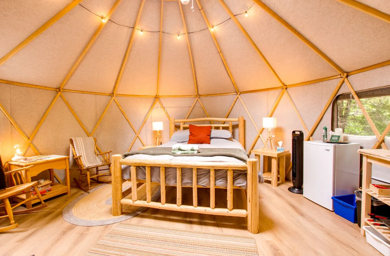 Unforgettable Glamping yurt rental Truro Nova Scotia. seek wilderness accommodations.